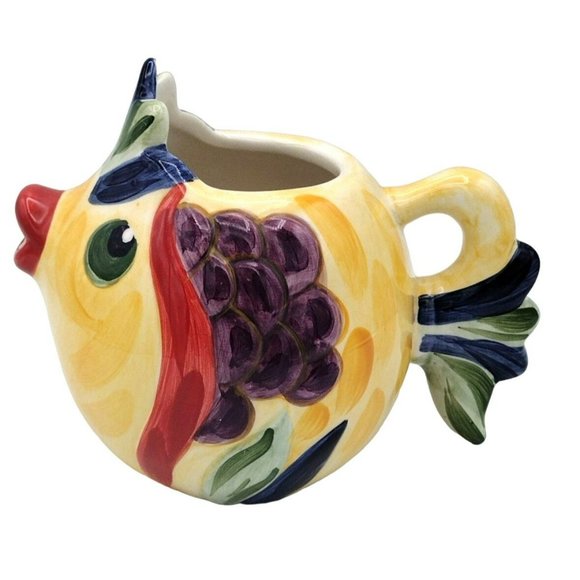 Under the Sea Small Fish Creamer Tabletops Unlimited Hand Painted 12oz Ocean - Picture 3 of 12